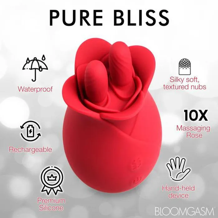 10x Fondle Massaging Rose Silicone Clit Stimulators XR Brands Vibrators