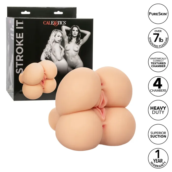 CalExotics Male Sex Toys Stroke It Double Fuck Realistic Masturbator