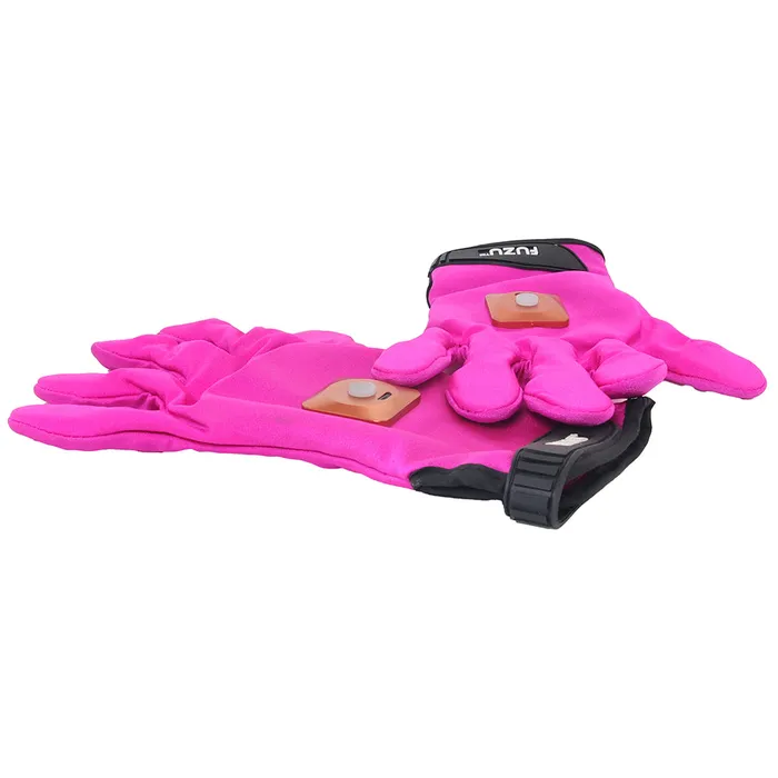 Vibrators Deeva Fuzu Vibrating Small Massage Gloves in Pink