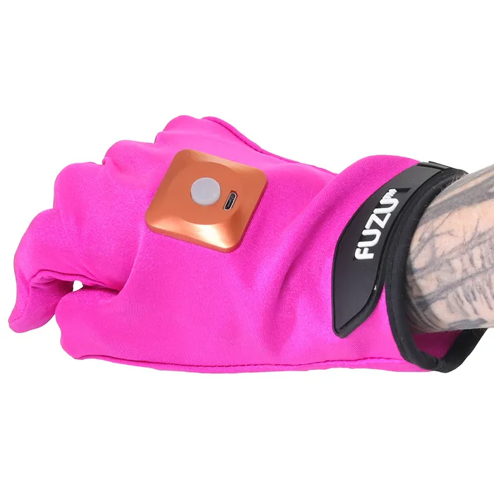 Vibrators Deeva Fuzu Vibrating Small Massage Gloves in Pink