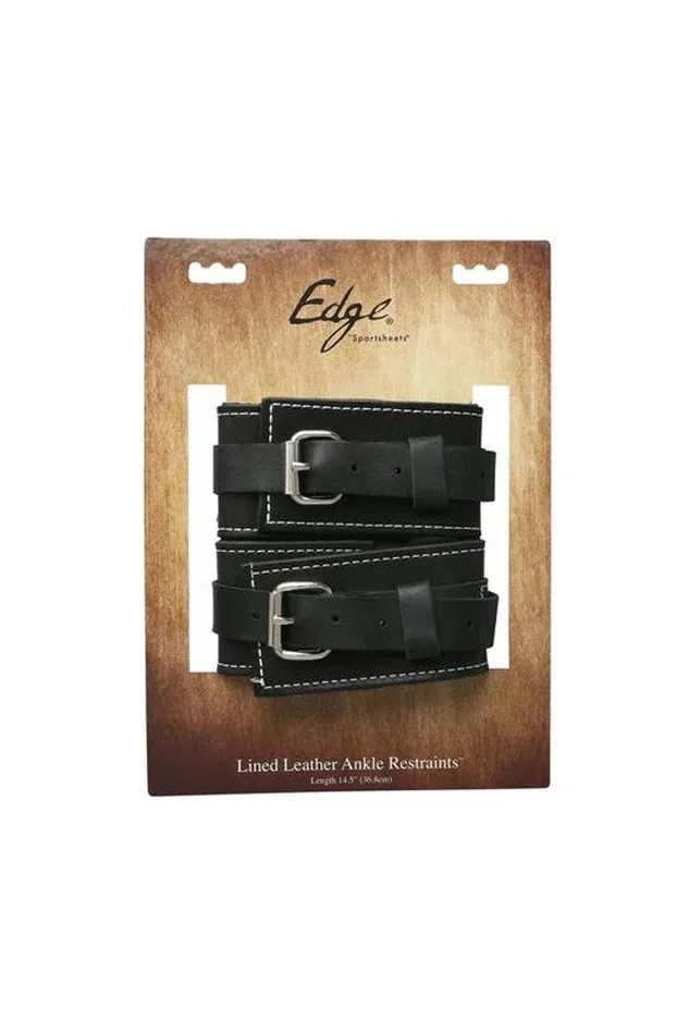 Restraints Sportsheets Sportsheets Edge Leather Ankle Restraints Black