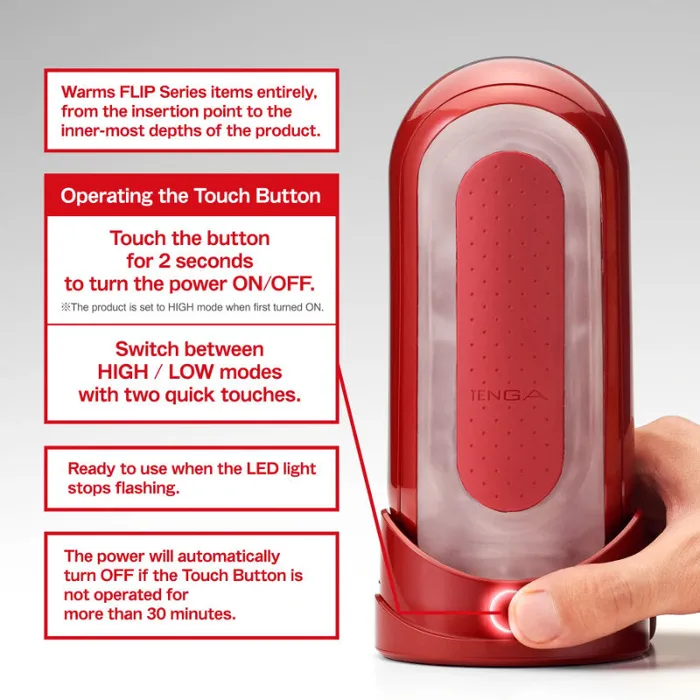 Javtoys Anal Tenga Flip ZERO Red Warmer Set