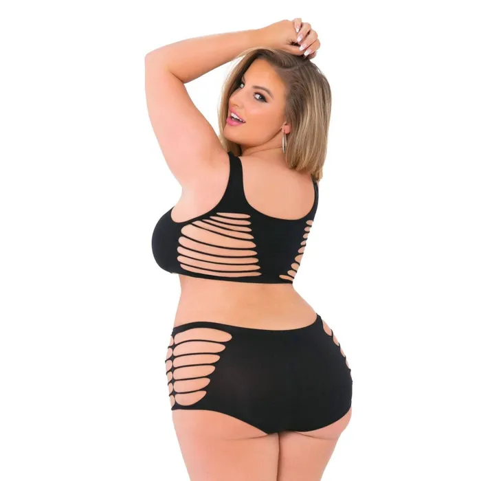 Pink Lipstick Slash N Dash Seamless Bra Lingerie Set Queen Black Pink Lipstick Anal